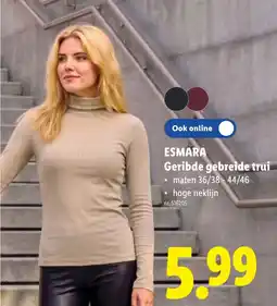 Lidl Esmara geribde gebreide trui aanbieding