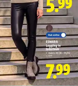 Lidl Esmara legging in lederlook aanbieding