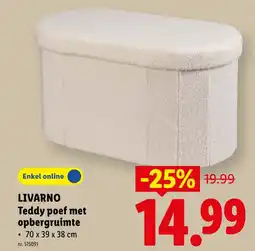 Lidl Livarno teddy poef met opbergruimte aanbieding