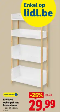 Lidl Livarno opbergrek met bamboeframe aanbieding