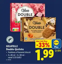 Lidl Gelatelli double ijssticks aanbieding
