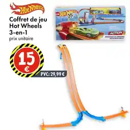 TEDi Coffret de jeu Hot Wheels 3-en-1 aanbieding