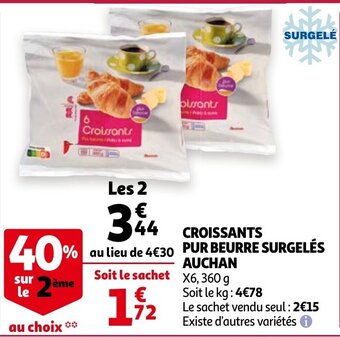 Auchan Croissants Pur Beurre Surgeles Auchan aanbieding