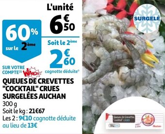 Auchan Queues De Crevettes Cocktail Crues Surgelees Auchan aanbieding