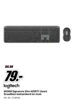 MediaMarkt logitech mk950 signature slim azerty zwart aanbieding