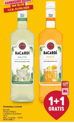 Delhaize Drinkklare cocktail Bacardi Punch of Mojito aanbieding