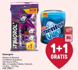 Delhaize Kauwgom Mentos of Stimorol aanbieding