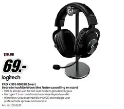 MediaMarkt Bedrade hoofdtelefoon Met Noise-cancelling en stand aanbieding