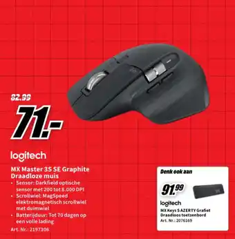 Logitech mx master 3s se graphite draadloze muis