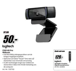 MediaMarkt logitech c920 hd pro webcam aanbieding