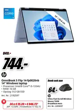 MediaMarkt hp omniBook 5 flip 14-fp0020nb aanbieding
