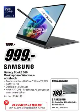 MediaMarkt samsung galaxy book5 360 omklapbare windows-notebook aanbieding