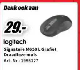 MediaMarkt logitech signature m650 l grafiët draadloze muis aanbieding