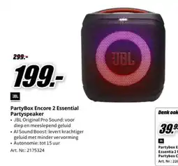 MediaMarkt JBL PartyBox Encore 2 Essential Partyspeaker aanbieding