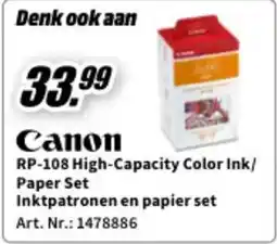 MediaMarkt Canon RP-108 High-Capacity Color Ink/ Paper Set Inktpatronen en papier set aanbieding