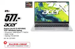 MediaMarkt acer aspire lite al15-45p-roas aanbieding