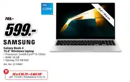 MediaMarkt samsung galaxy book 4 15.6" windows laptop aanbieding