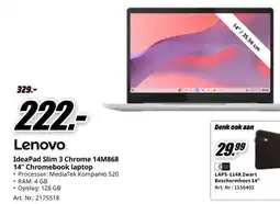 MediaMarkt Lenovo IdeaPad Slim 3 Chrome 14M868 14" Chromebook laptop aanbieding
