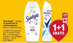 Delhaize Douchegel - Sunlight of deodorant of antitranspirant - Rexona of Rexona Men aanbieding