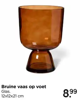 Xenos Bruine vaas op voet aanbieding