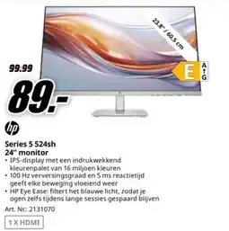 MediaMarkt hp series 5 524sh 24" monitor aanbieding