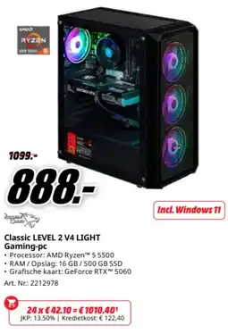 MediaMarkt Classic LEVEL 2 V4 LIGHT Gaming-pc aanbieding