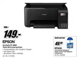 MediaMarkt Epson ecoTank ET-2865 tank all-in-one printer aanbieding