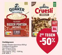 Delhaize Ontbijtgranen Quaker aanbieding