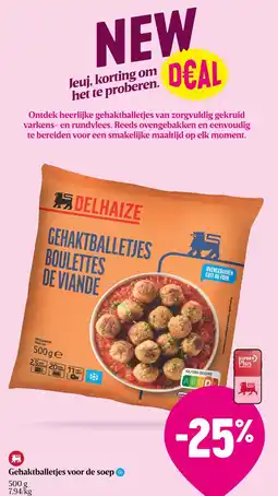 Delhaize Gehaktballetjes aanbieding