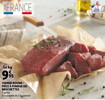 Auchan Viande Bovine: Piece A Fondue Ou Brochettes aanbieding