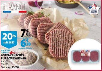 6 Steaks Haches Pur Boeuf Auchan