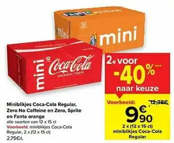 Carrefour Market Miniblikjes coca-cola regular aanbieding