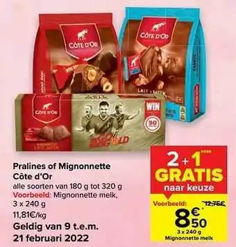 Carrefour Market Mignonnette melk aanbieding
