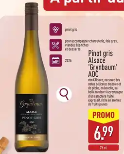 ALDI Pinot gris Alsace 'Grynbaum' AOC aanbieding