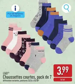ALDI L&D Chaussettes Courtes aanbieding