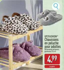 ALDI Up2fashion Chaussons en peluche pour adultes aanbieding