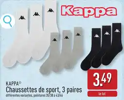 ALDI Kappa Chaussettes de Sport aanbieding