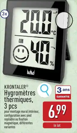 ALDI Krontaler Hygromètres thermiques aanbieding