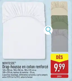 ALDI Novitesse Drap-housse en coton renforcé aanbieding