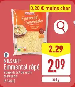 ALDI Milsani Emmental râpé aanbieding