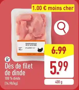 ALDI Dés de filet de dinde aanbieding