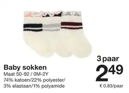Zeeman Baby sokken aanbieding