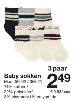 Zeeman Baby sokken aanbieding