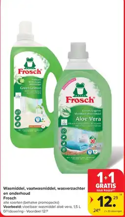 Carrefour Market Wasmiddel, vaatwasmiddel, wasverzachter en onderhoud Frosch aanbieding