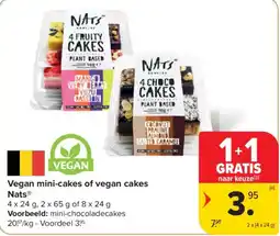 Carrefour Market Vegan mini-cakes of vegan cakes Nats® aanbieding