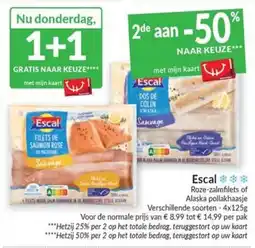 Intermarché Escal Roze-zalmfilets of Alaska pollakhaasje aanbieding