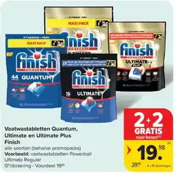 Carrefour Market Vaatwastabletten Quantum, Ultimate en Ultimate Plus Finish aanbieding
