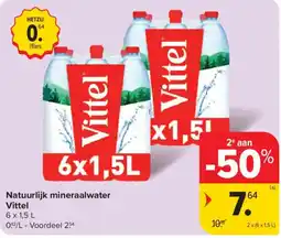 Carrefour Market Natuurlijk mineraalwater Vittel aanbieding