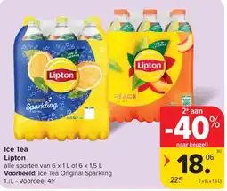 Carrefour Market Ice Tea Lipton aanbieding