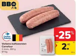 Carrefour Market Varkens-kalfsworsten Carrefour aanbieding